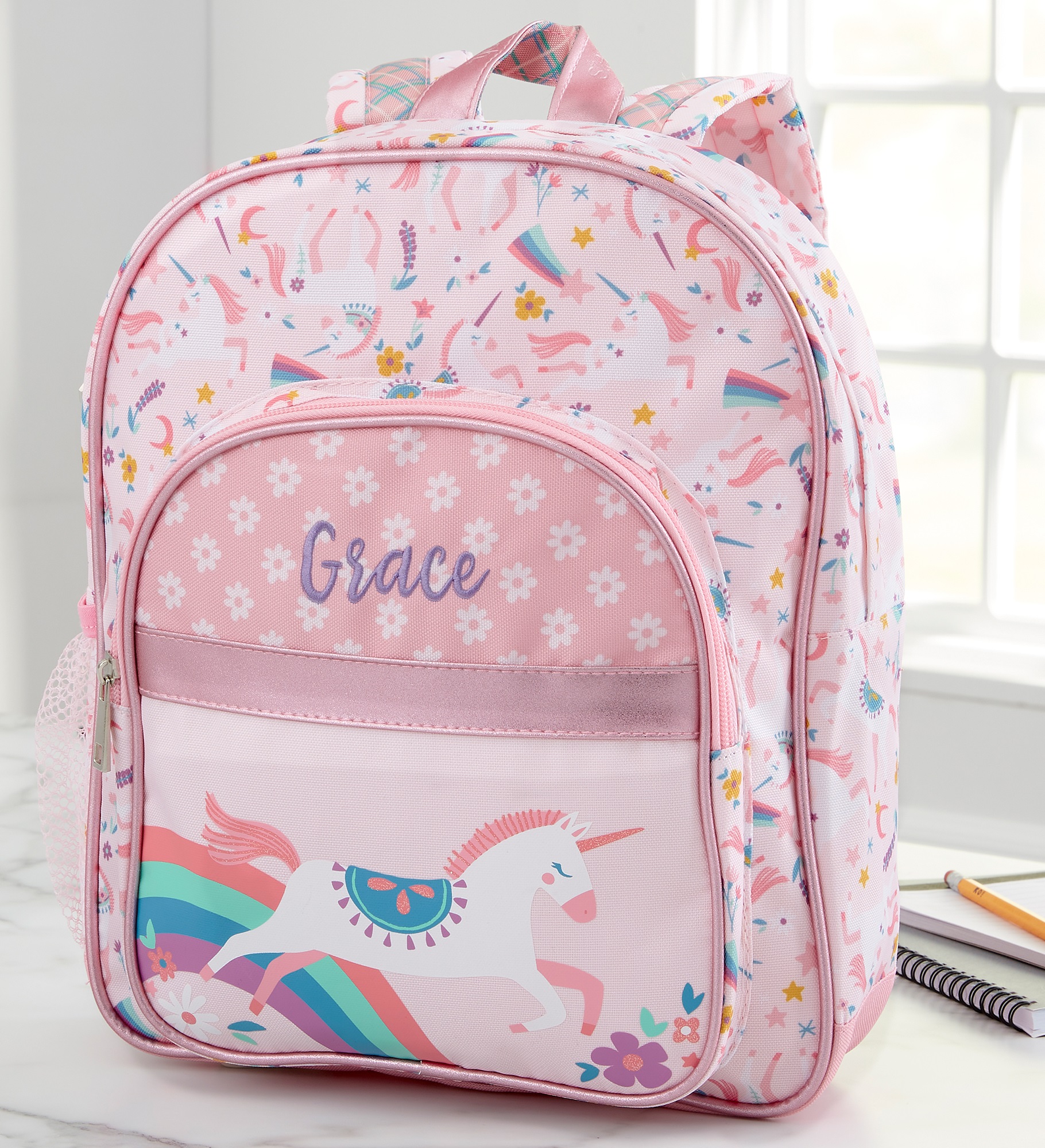 Unicorn Embroidered Classic Backpack by Stephen Joseph